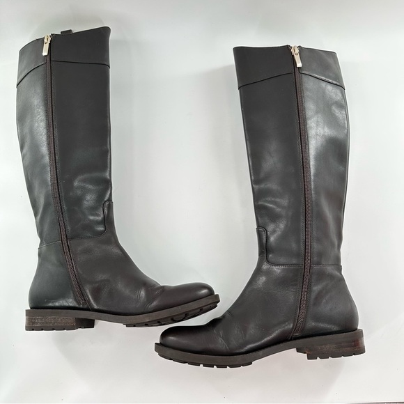 Banana Republic womens boots size 7 chocolate brown leather riding knee high - Picture 8 of 16